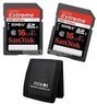 Online Deals 2-pack 16GB SanDisk HD SDHC Memory Card + Memory Card Wallet - Beach Camera