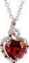 Online Deals 2.06 Ct Heart Shape Red Garnet Argentium Pendant w/ Chain - eBay